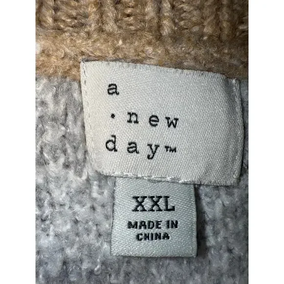 A New Day Fair Isle Sweater 2XL XXL Beige Tan White cozy soft neutral - Picture 5 of 6